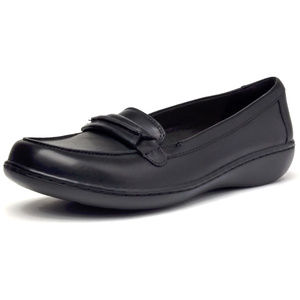 Clarks Womens Ashland Loafer Black Leather 8.5M